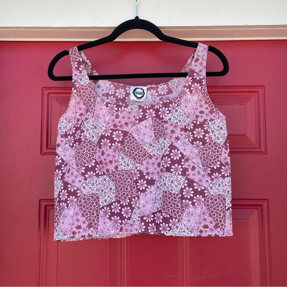 Handmade Vintage Fabric Patchwork Design Top - image 3